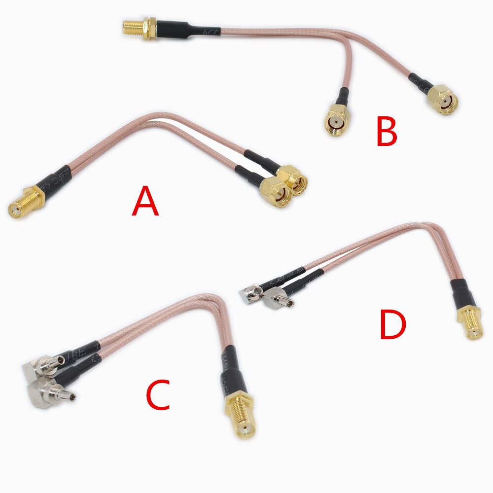 SMA femelle à CRC9/TS9/SMA/RP-SMA connecteur mâle adaptateur séparateur combineur RF Coaxial câble de queue de cochon RG316 pour les antennes de routeurs