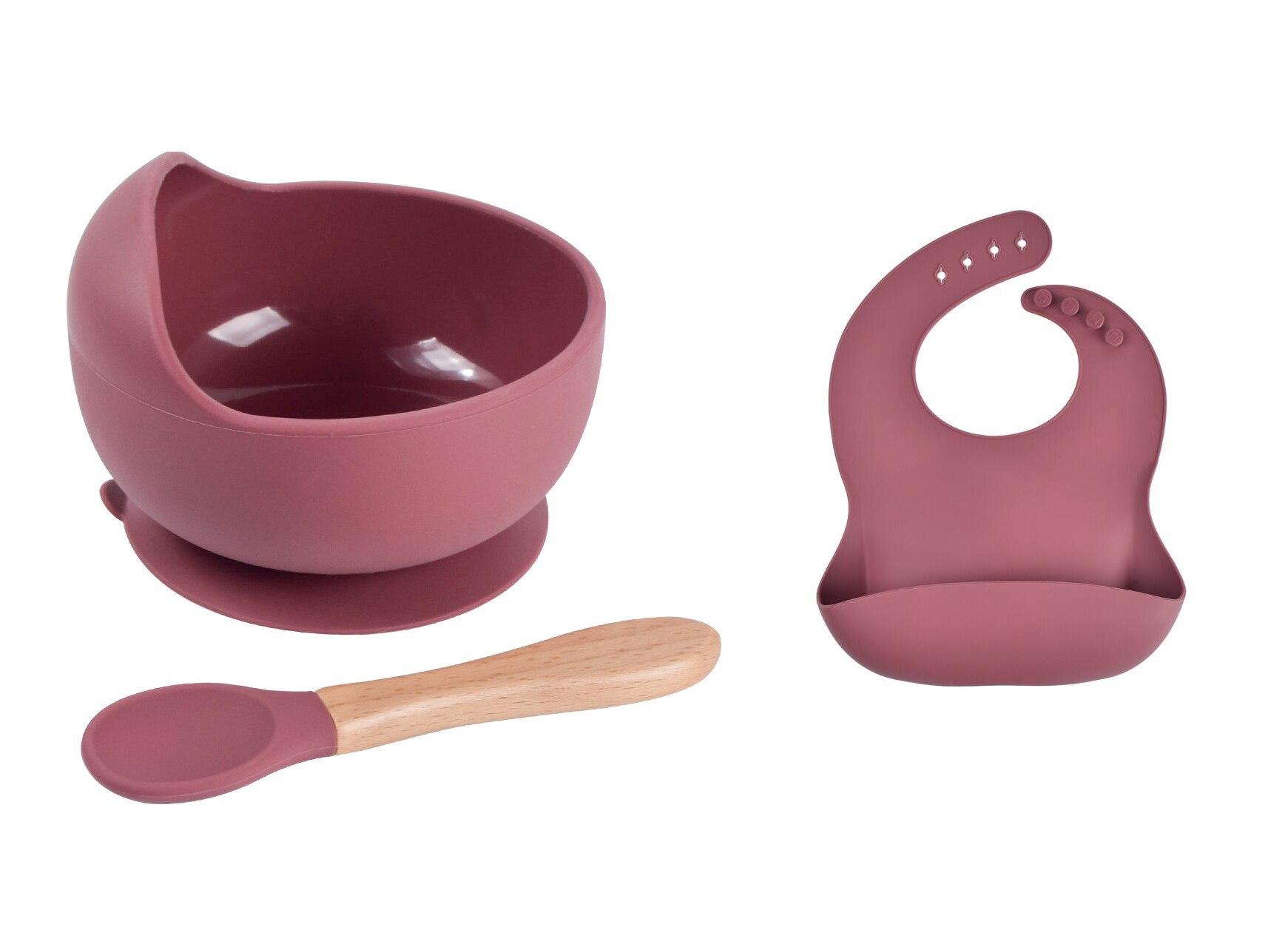 Juego de cuencos de silicona para bebé, juego de platos y cucharas sin BPA, vajilla para niños, plato de alimentación de succión antideslizante, platos de cena para niños, 4 unids/set: bowl spoon bib