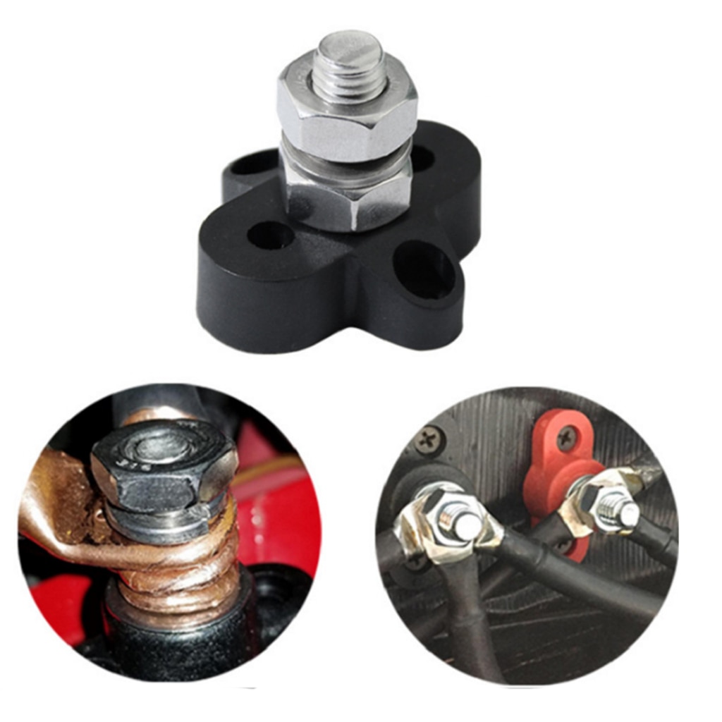 G-PLUS Red & Black Junction Block Power Post Set – Insulated Terminal Stud 3/8"