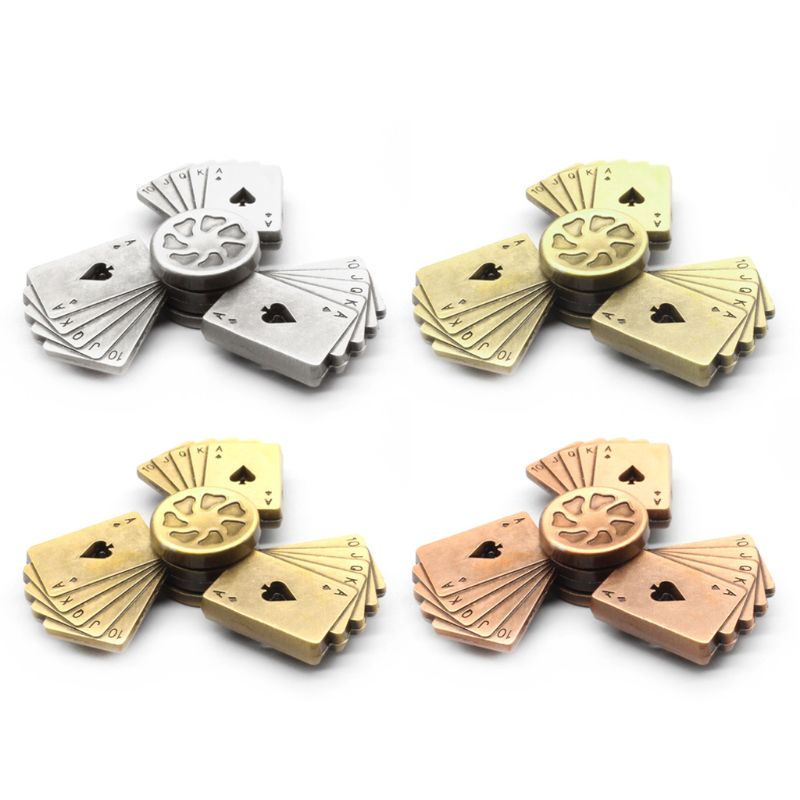 Poker Style Hand Spinner Game Toy Zinc Alloy Bearing High Speed Spinning Anxiety Stress Reducer Helping ADHD Focus Tool