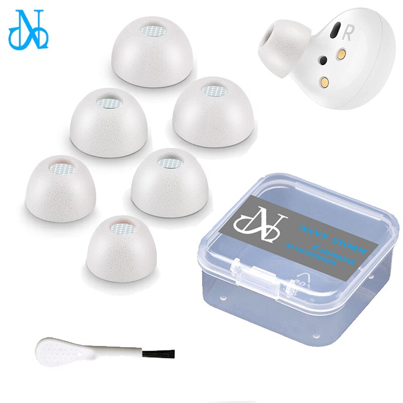 6Pcs Memory Foam Tips Voor Samsung Galaxy Knoppen 2 Oordopjes Voor Galaxy Knoppen Plus Met Mesh Anti-Slip oordopjes Fit In De Opladen Case: 3Pairs Gray