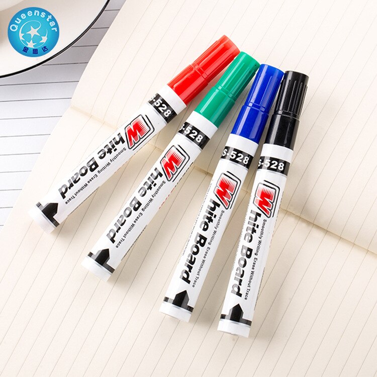 Rotulador para pizarra blanca, 4 Uds., lote de 4 colores, marcador de pizarra blanca, respetuoso con el medio ambiente, suministros para oficina y escuela, negro, rojo, azul y verde