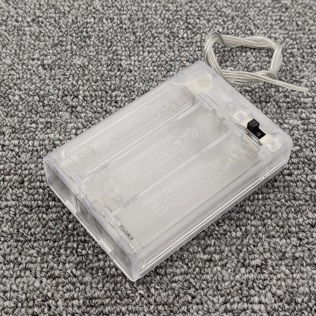 3 AA 4.5V Battery Holder Box Case With Switch AA Battery Holder Box Case With Switch Transparent