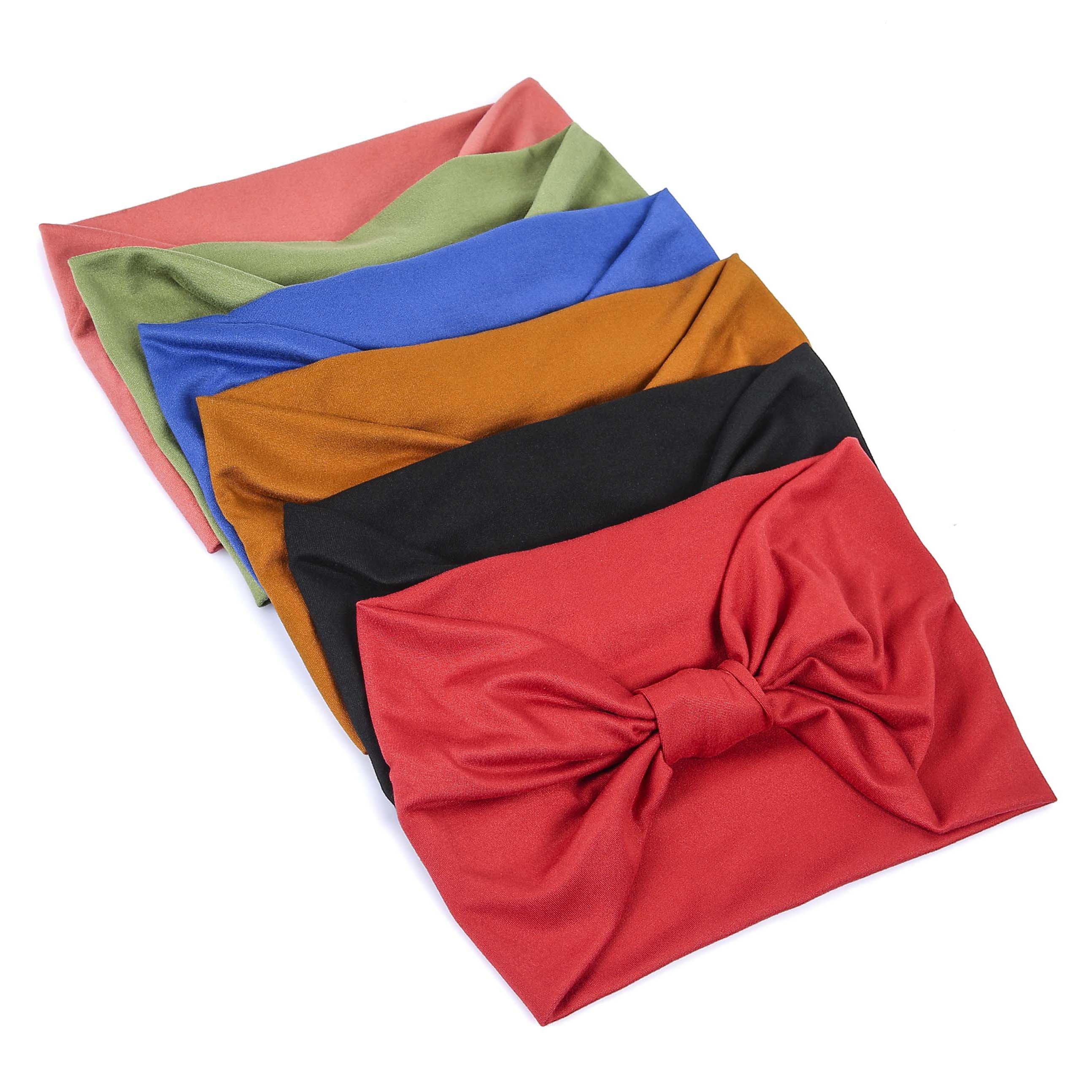Diademas anchas para mujer, bandas elásticas suaves antideslizantes para el cabello, envolturas para la cabeza para Yoga y gimnasio, pañuelo de turbantes africanos de tela de algodón anudado