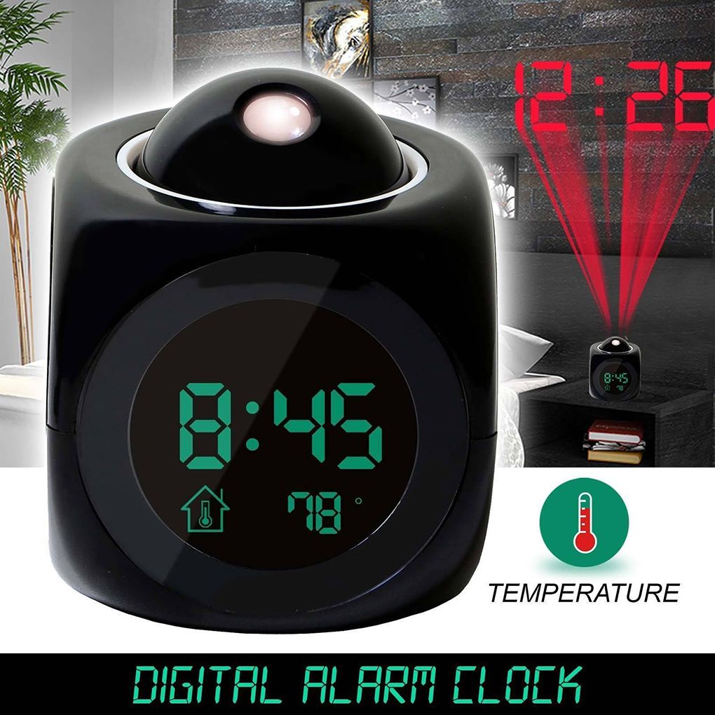Home Projecting Alarm Clock Large Display Time Date Temperature Projector Digital Colorful Backlight Table Clock