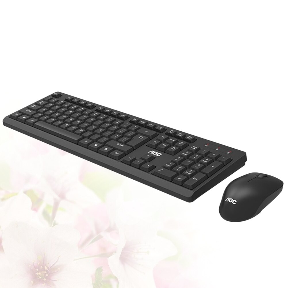 Wireless Home Keyboard USB Silent Keyboard Waterproof Office Keyboard with without Battery (Black)