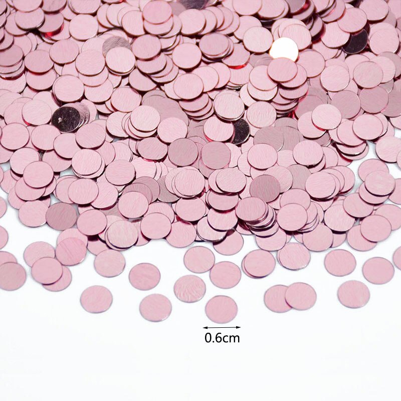 Décoration de Table pour fête d'anniversaire et mariage, disque circulaire brillant Rose, or, argent, vert, bleu, paillettes rondes, confettis, 15, g/sac, 6mm