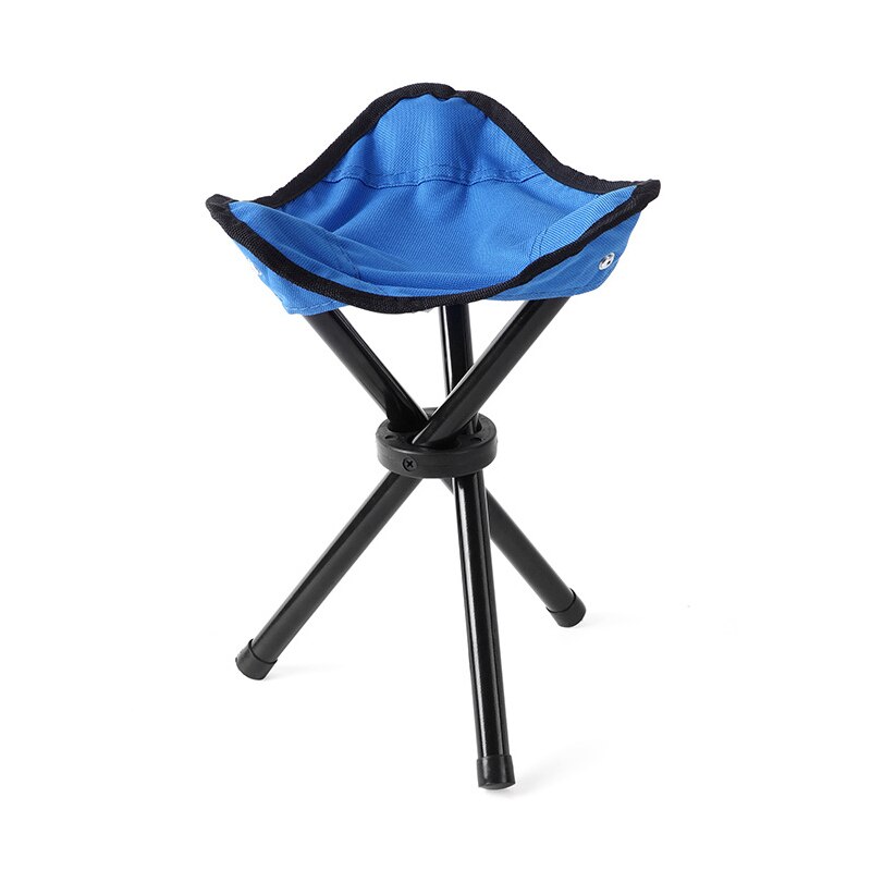 Udendørs bærbar letvægtsfoldning camping vandring sammenklappelig skammel stativstol sæde til fiskeri picnic bbq strandstol: Blå