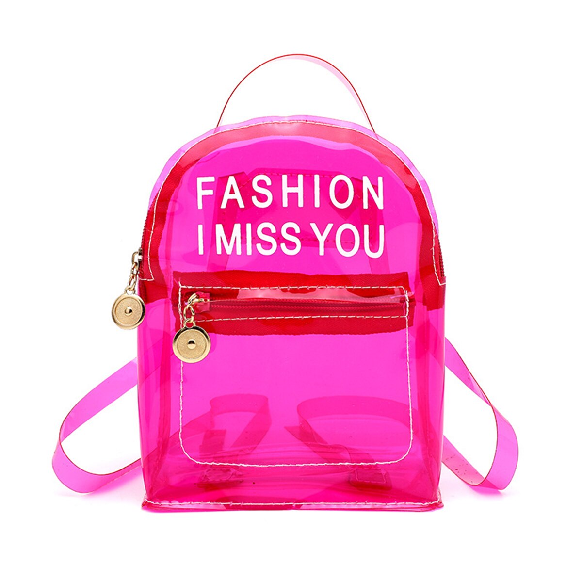 Mini Clear Backpack Lightweight Transparent See Through Mini Satchel Women Kids Girls Bag for College Work Travel: Pink