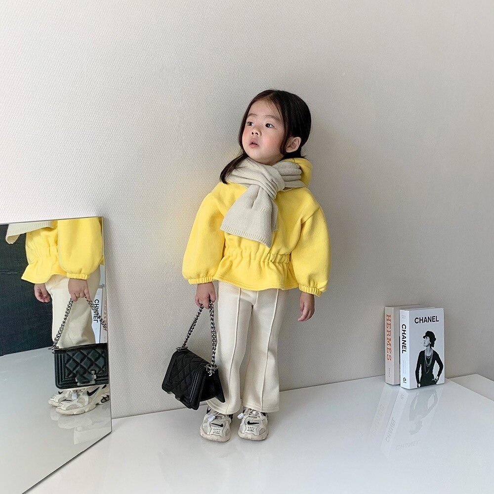 Herfst Winter Meisjes Mode Flare Broek Kinderen Warme Fleece Broek