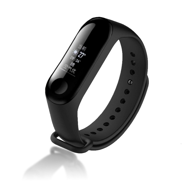 Smart strap for the Xiaomi mi band 4 replacement wrist strap, for the Xiaomi mi band 3 multicolor replacement bracelet strap: Black