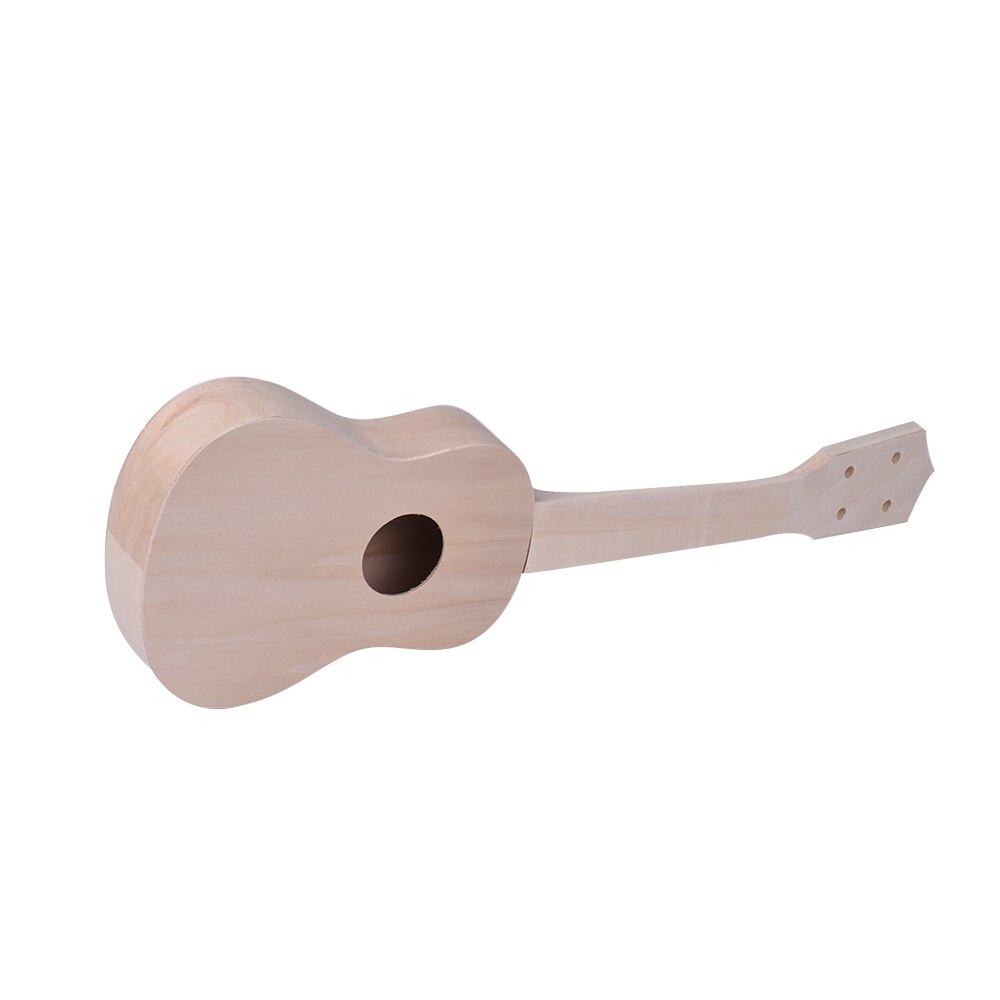 21 tuuman keskeneräinen tee-se-itse ukulele ukulele setti lehmuspuusta valmistettu runko ja kaula, muovinen otelauta ja talla, nailonkielet ukulele-harrastukseen