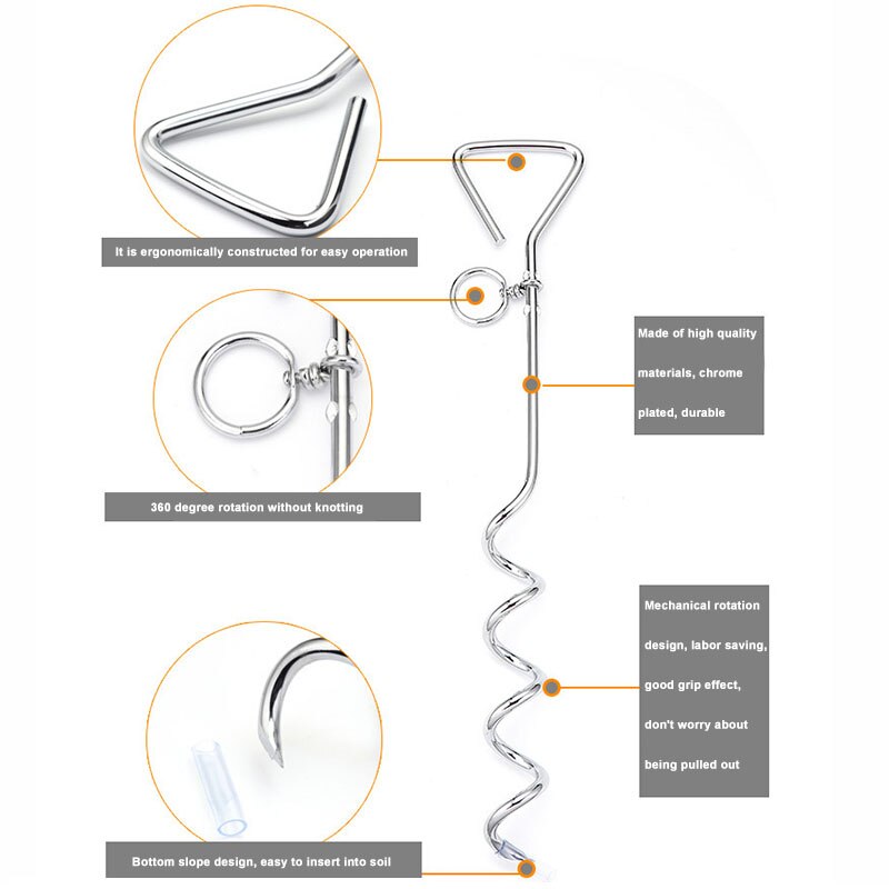Forkromet bindebåndspind 360 graders roterende ring spiralbor stærk nem at bruge og praktisk at gå ud