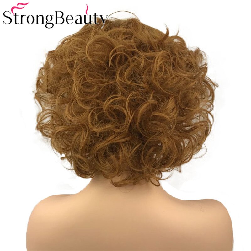 StrongBeauty Short Curly Synthetic Wigs Heat Resistant Hair Women Wig