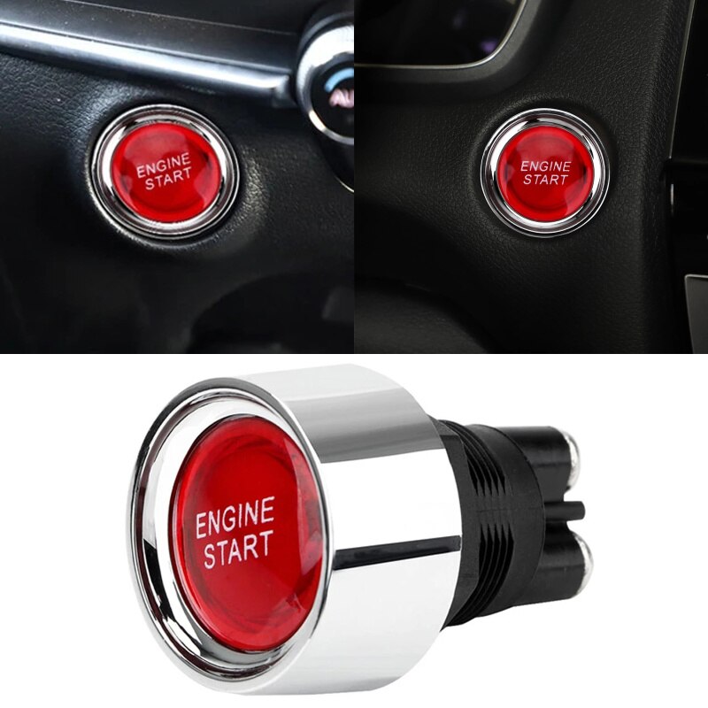 12V Start Push Button Keyless Car Engine Start Button Ignition Starter Car Engine Start Button Auto Accessories