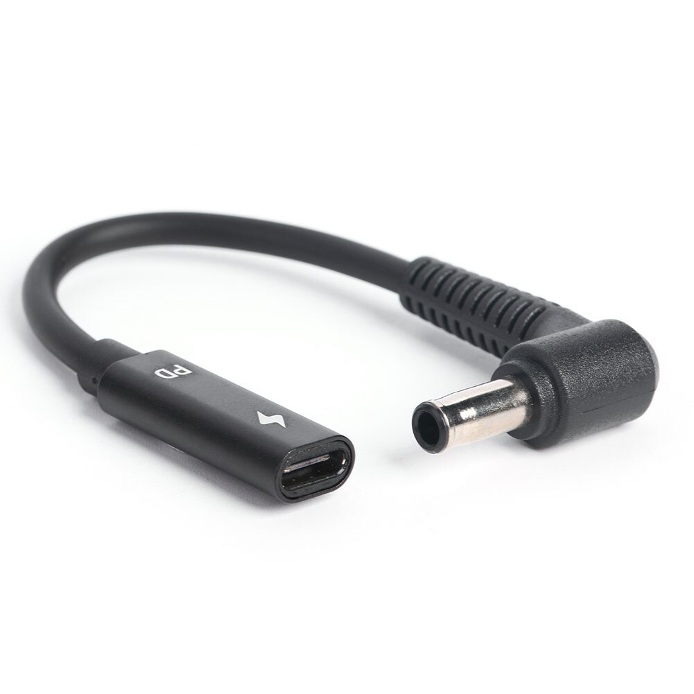 USB C żeńskie do 90 stopni kątowe złącze DC PD szybka ładowarka do laptopa przedłużacz konwerter łącznik adaptera: 5.5x1.0mm