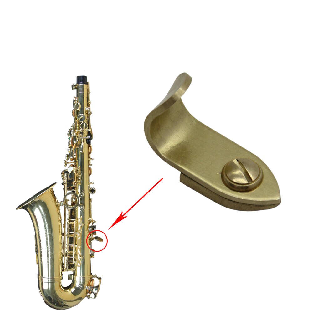 1 Pcs Alto Sax Reparatie Onderdelen Messing Ongeverfd + Vinger Greep Pad Saxofoon Sax Duimsteun Haak