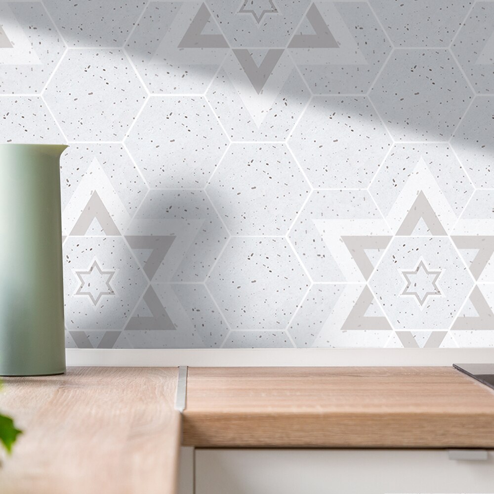 Funlife®Autocollants hexagonaux antidérapants pour sol, auto-adhésif de cuisine étanche, amovible, facile à nettoyer