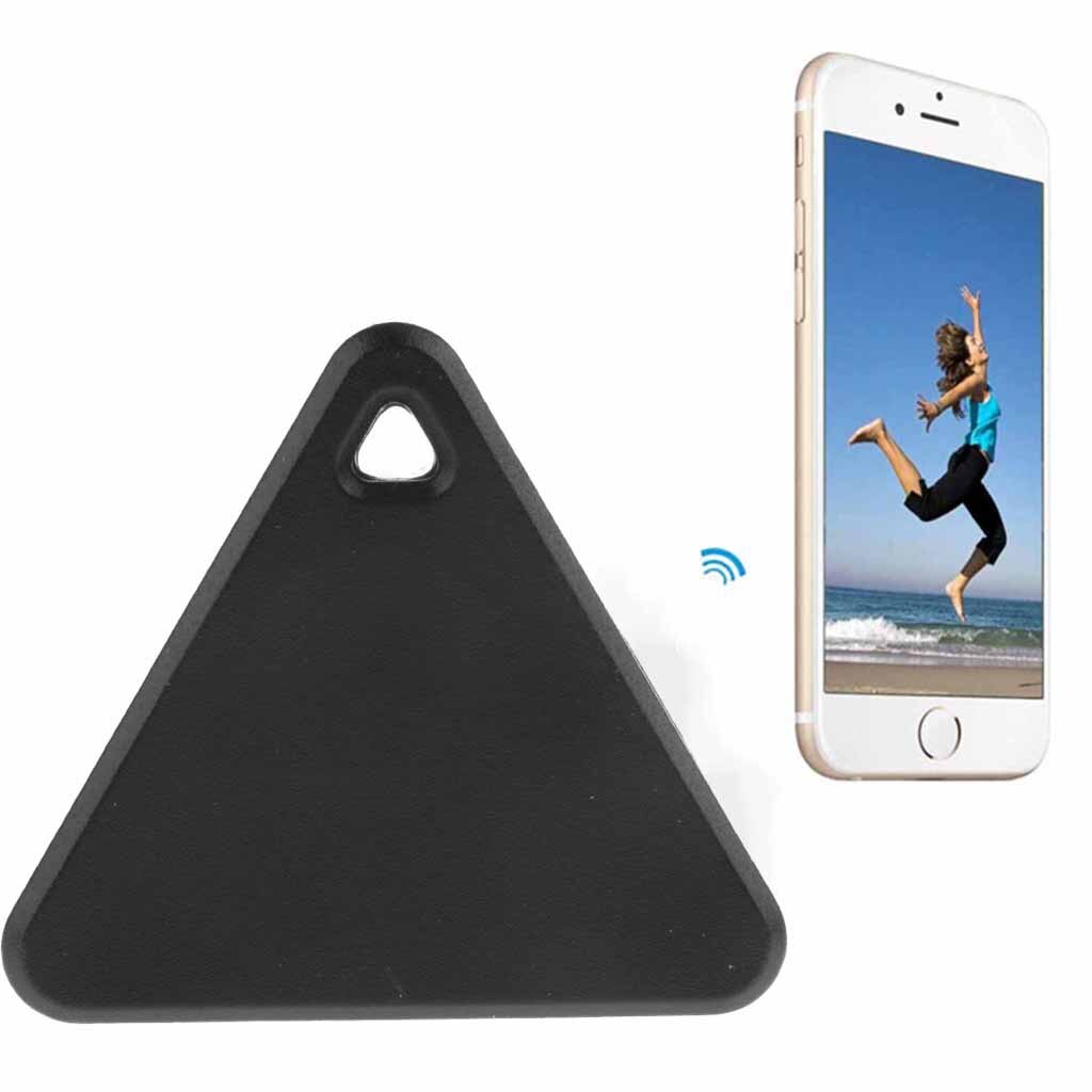 Sort smart nøgle finder anti-tabt mærke mini bluetooth kæledyr sporing alarm gps locator trekant