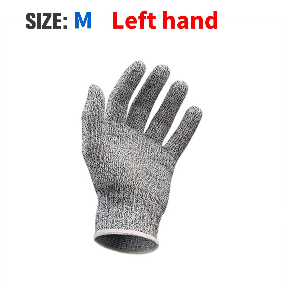Level 5 Safety Cut Resistant Gloves Working Anti Cut Gloves Left Right Hand Breathable Butcher Kitchen Cut-proof Fish Meat Cut: M-Left