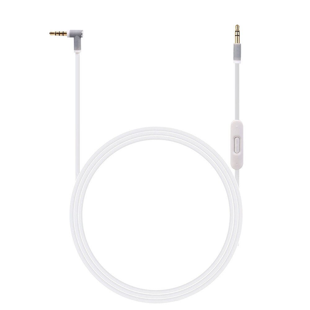 3.5mm Vervanging Mic Kabel/Draad Voor Beats By Dr Dre Hoofdtelefoon Solo/Studio/Pro/Detox TPU materiaal wirwar en duurzaam: WHITE