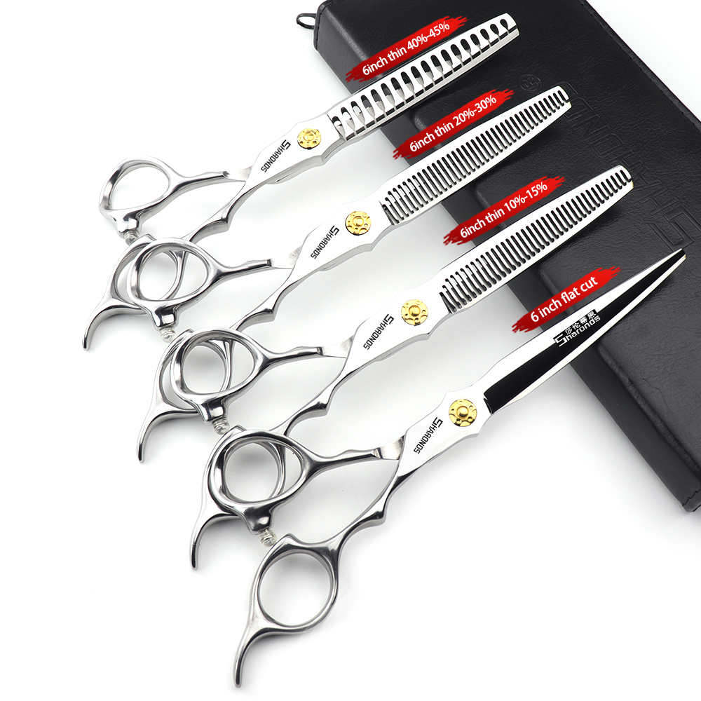 6/7 Inch Professionele Kapper Schaar Set 440C Japanse Staal Kappers Dunner Snijden Duitsland Haar Snijgereedschappen: Licht Groen