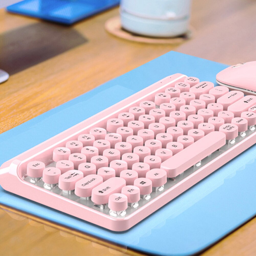 2.4G Waterproof Gaming Ergonomic Sensitive USB Ultra Thin Punk Key Wireless Multimedia Buttons Portable ABS Keyboard Mouse Set