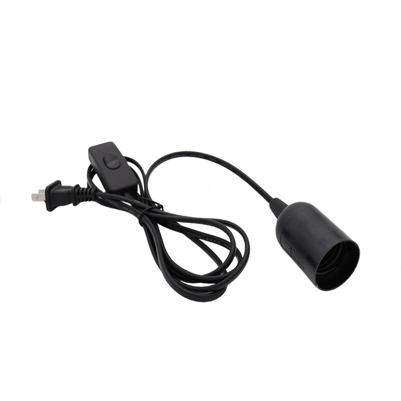 E14/E27 Lampeholder med 1.8m Kabel - EU-plugg med bryter - til Pendellampe ledet Pære