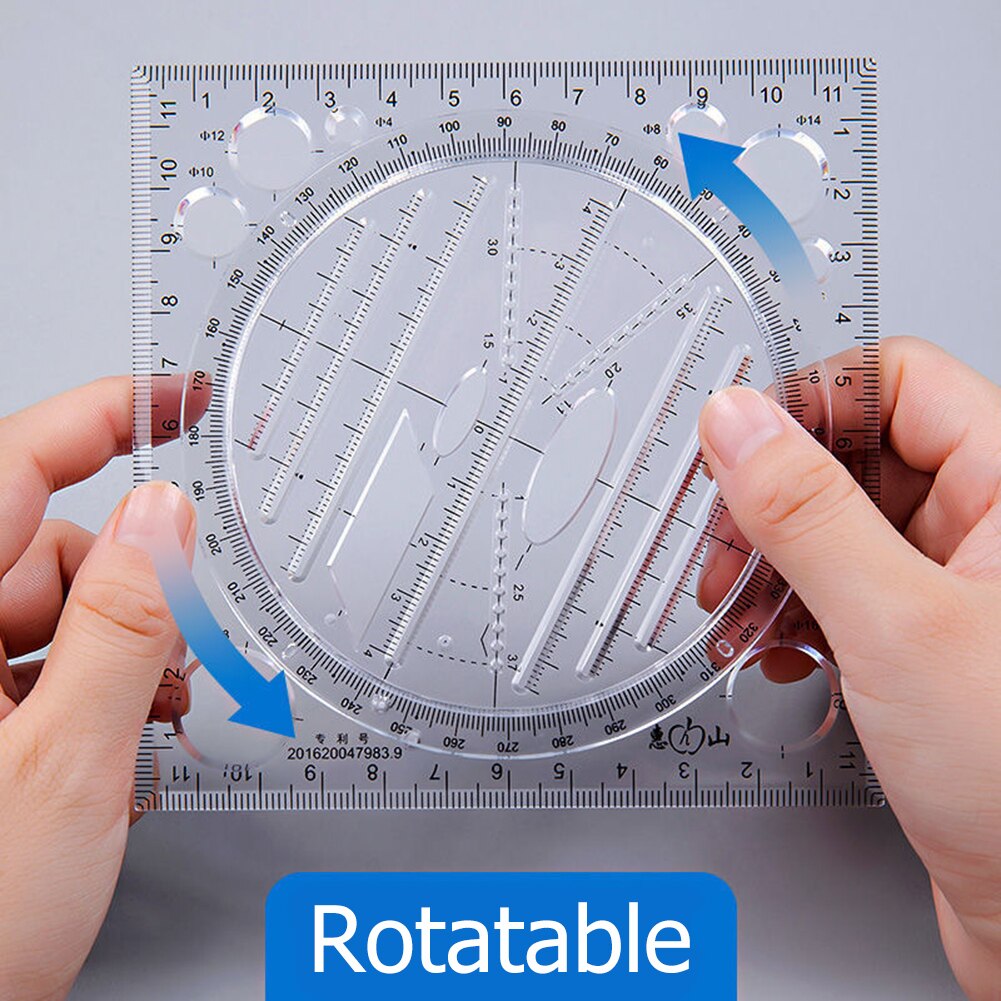 Geometry Circle Drafting Measuring Scale Ruler for... – Vicedeal