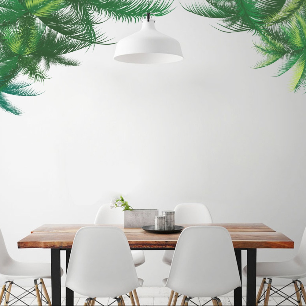 green leaves bedroom living room wall sticker waterproof removable