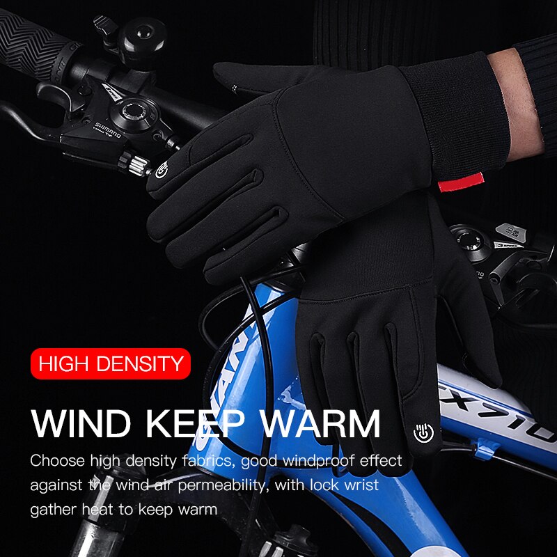 Udendørs vintersports mænds og kvinders berøringsskærm fuldfinger vandtæt vindtæt varm og fløjl koldtbestandige handsker