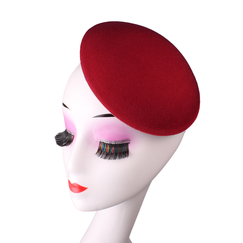 Accesorios para el cabello de 17CM para mujer, Base de fascinador para boda, , cena, Material artesanal: XS / Color vino