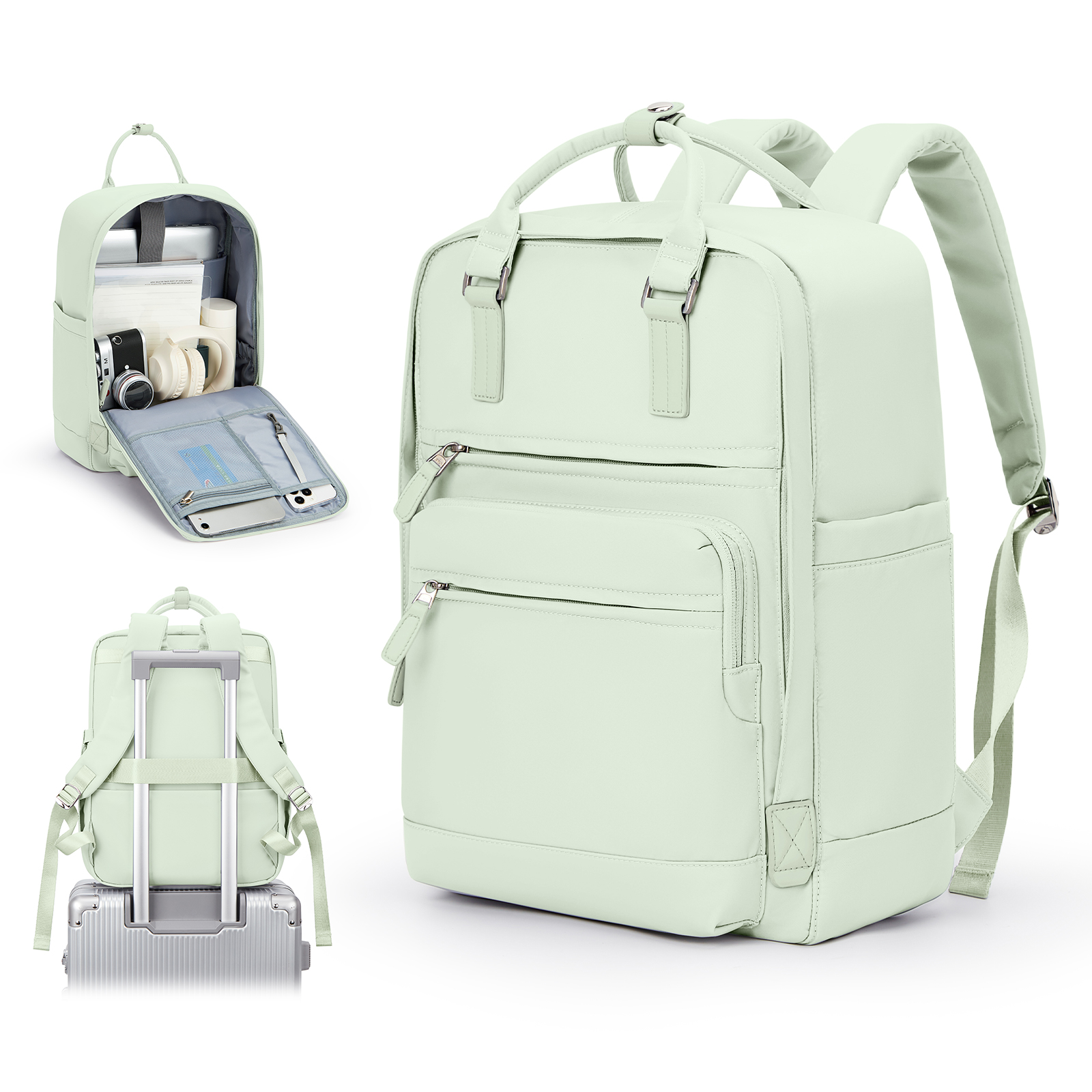 Mädchen Schult asche Laptop Rucksäcke Frauen Pendler Nylon informellen Rucksack, lässige Jugend schule Bücher tasche 2024 Hochschule Rucksack: Armee Grün