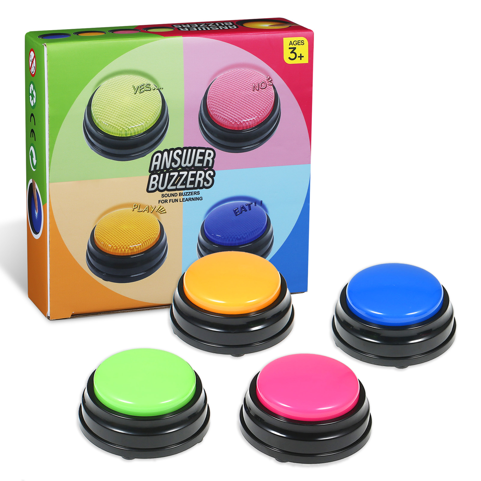 Bouton de jeu parlant enregistrable, réponse, buzzer, phonographe, bruit de fête, bouton d&#39;enregistrement vocal, jouet interactif pour enfants