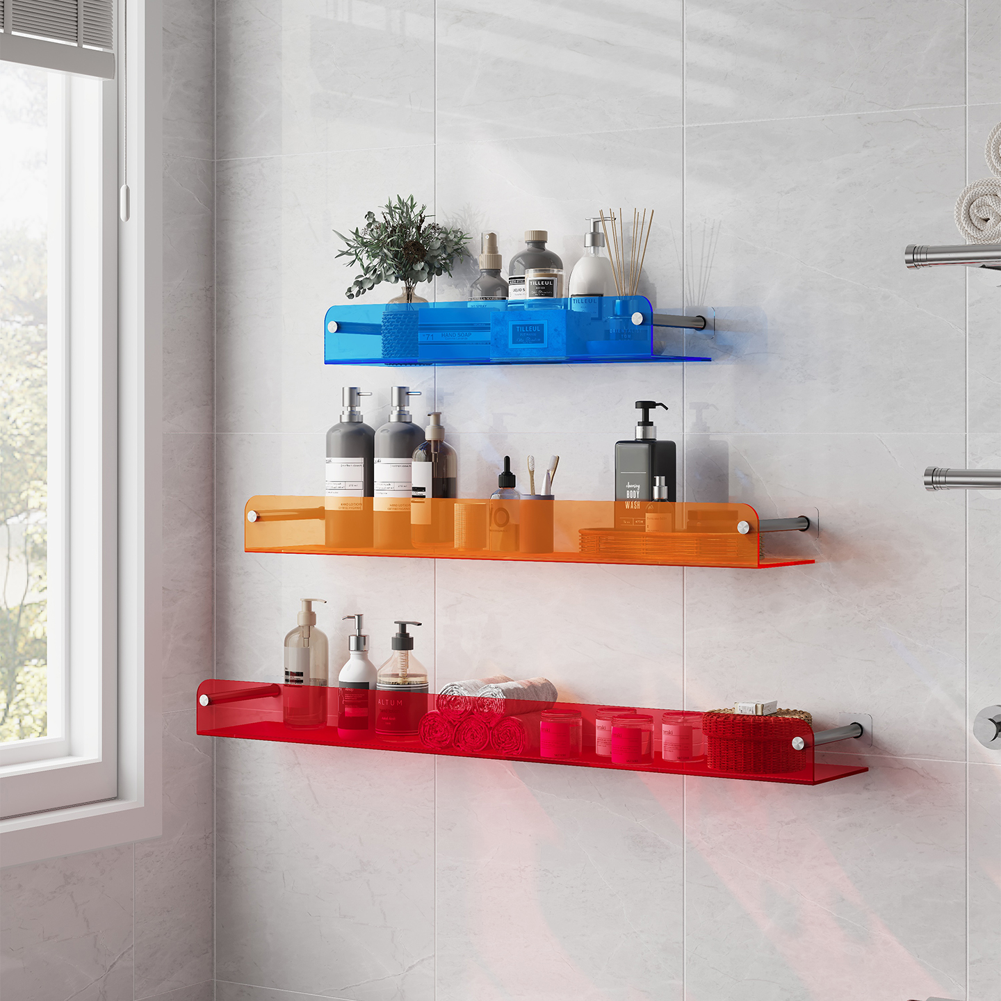 Akrylowa półka ścienna robić łazienki, półka ekspozycyjna na figurki Muzyka pop, wisząca półka na zdjęcia robić łazienki, sypialni, kuchni, salonu