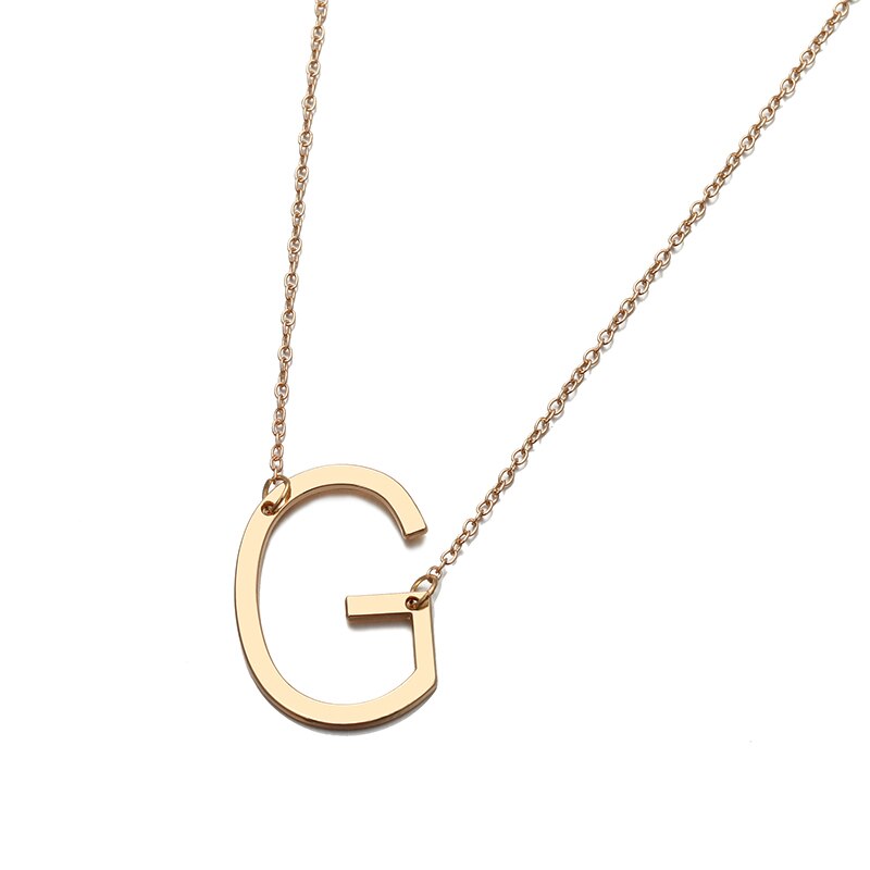 Abdoabdo 26 Letter Necklace Choker Gold Pendant Necklace Initial Necklaces Women Modern Accessories Collar Personality