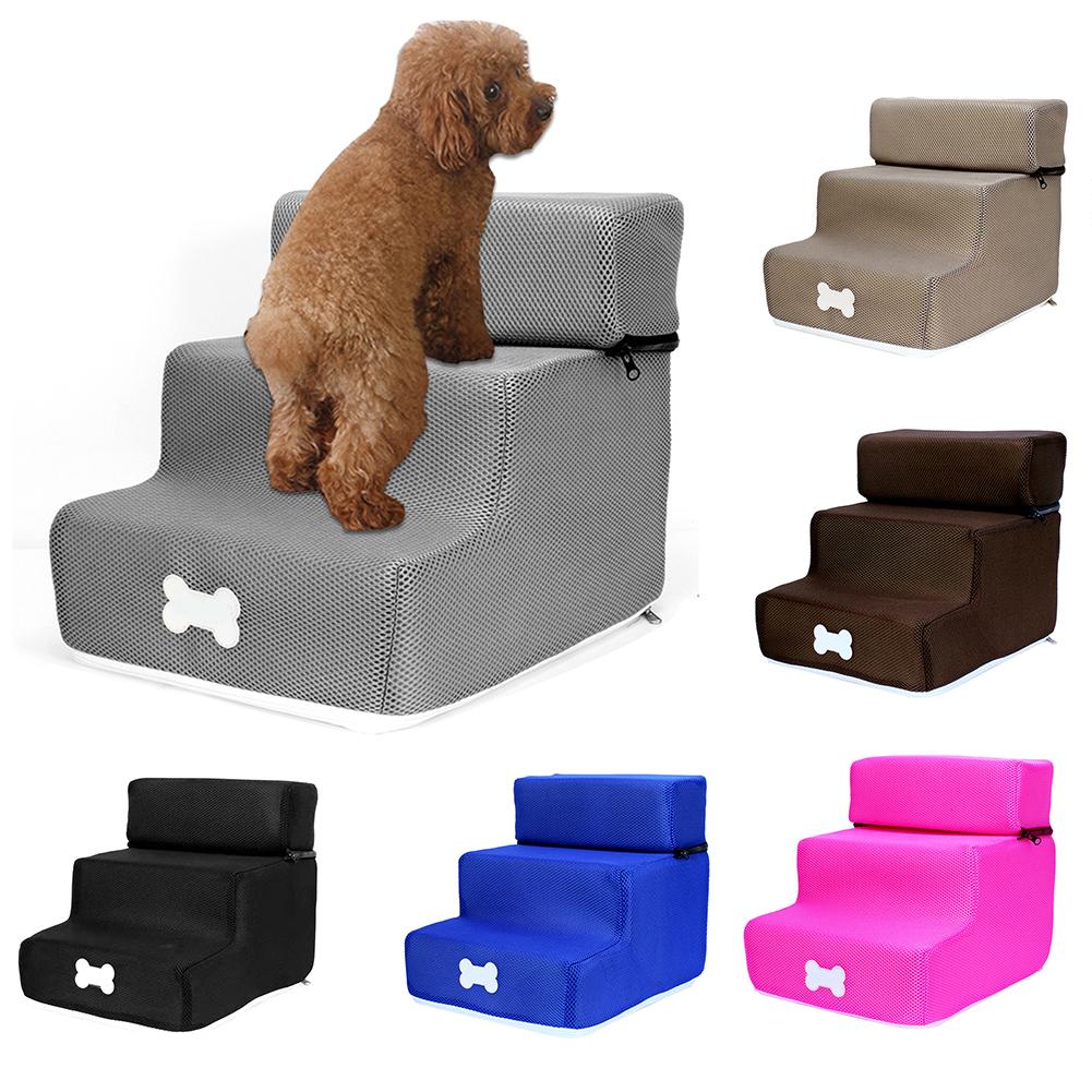 Dog Stairs Pet 3 Steps Stairs for Small Dog Cat Dog House Pet Ramp Ladder Anti-slip Removable Dogs Bed Stairs Pet Supplies