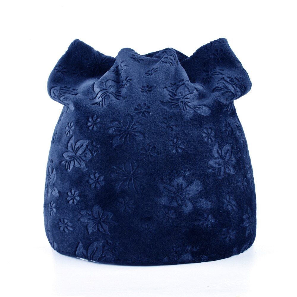 Tqmsmy herfst warme winter muts voor dames kattenoren skullies mutsen met oorkleppen petten dames bloemenprint mutsen tmdh 07