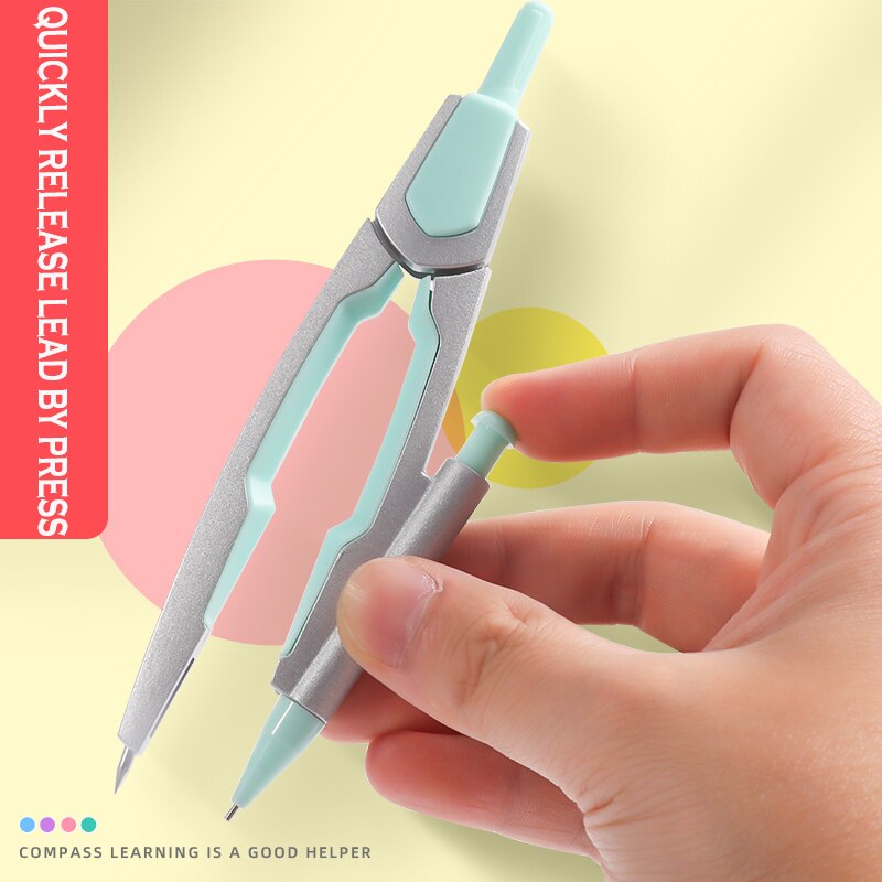 M&amp;G School Compass Colorful Stationery Student Drawing Compass with refills math set drafting Drawing Tools Geometry Set