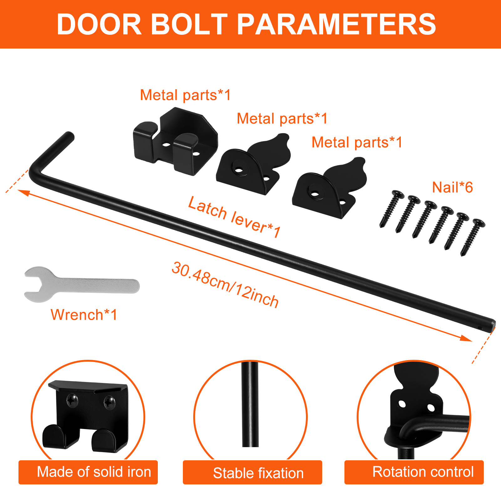 Slide Bolt Latch Gate Rod Kit 12 inch/18 inch Fren... – Vicedeal