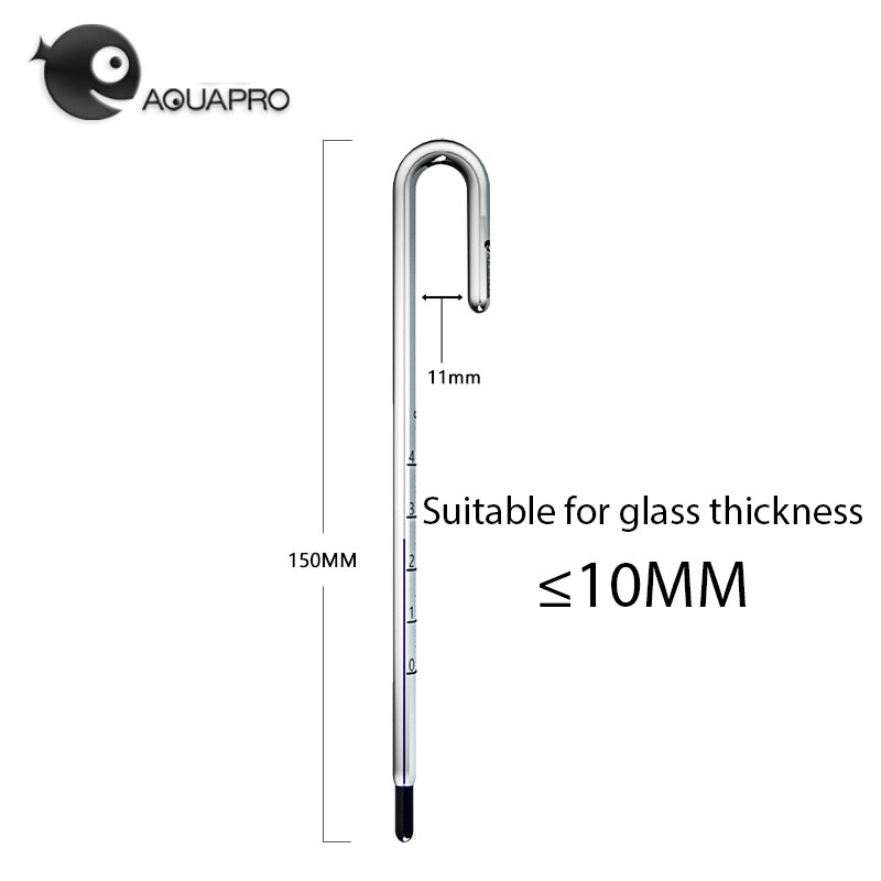 Thermomètre ada-style U pour Aquarium, en forme de U suspendu au verre, moniteur de température pour réservoir en verre de 6mm 8mm 10mm 12mm 15mm d&#39;épaisseur: 10mm