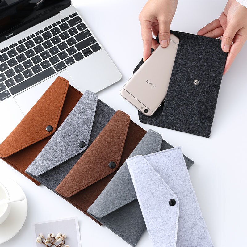 Felt Simple Envelope Wallet Multiple Uses High capacity Bags Big Size for phone and shopping or diy bags