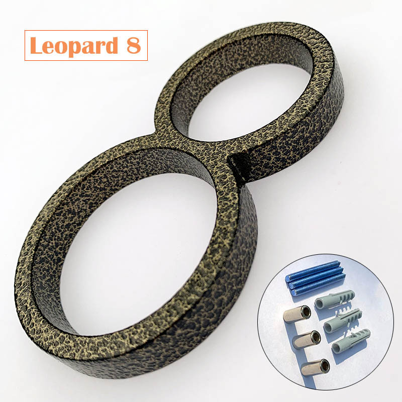 127mm Modern Floating House Number Metal Address Street Sign Plates Outdoor Black Door Plaque Numbers For Apartment Mailbox 0-9: Leopard 8