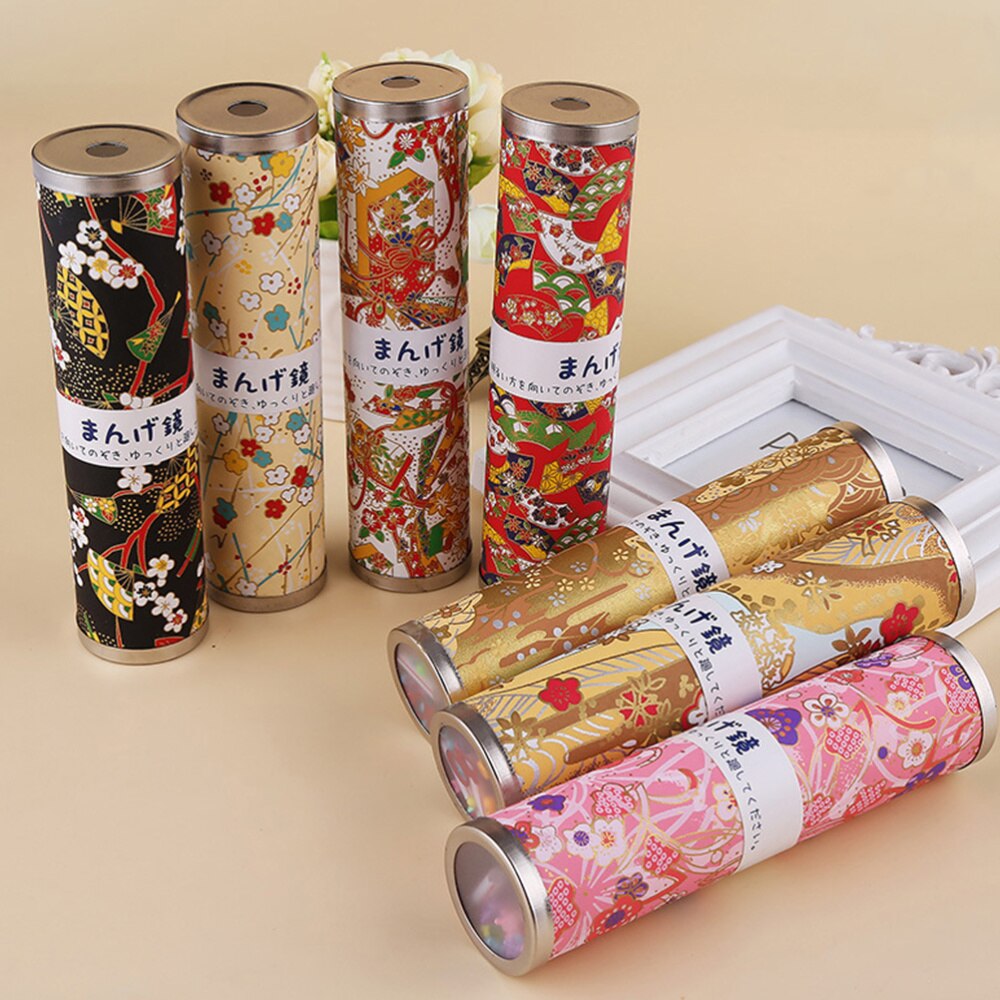 1Pc Japanese Style Kaleidoscope With Metal Cover Special Paper (Random Color)