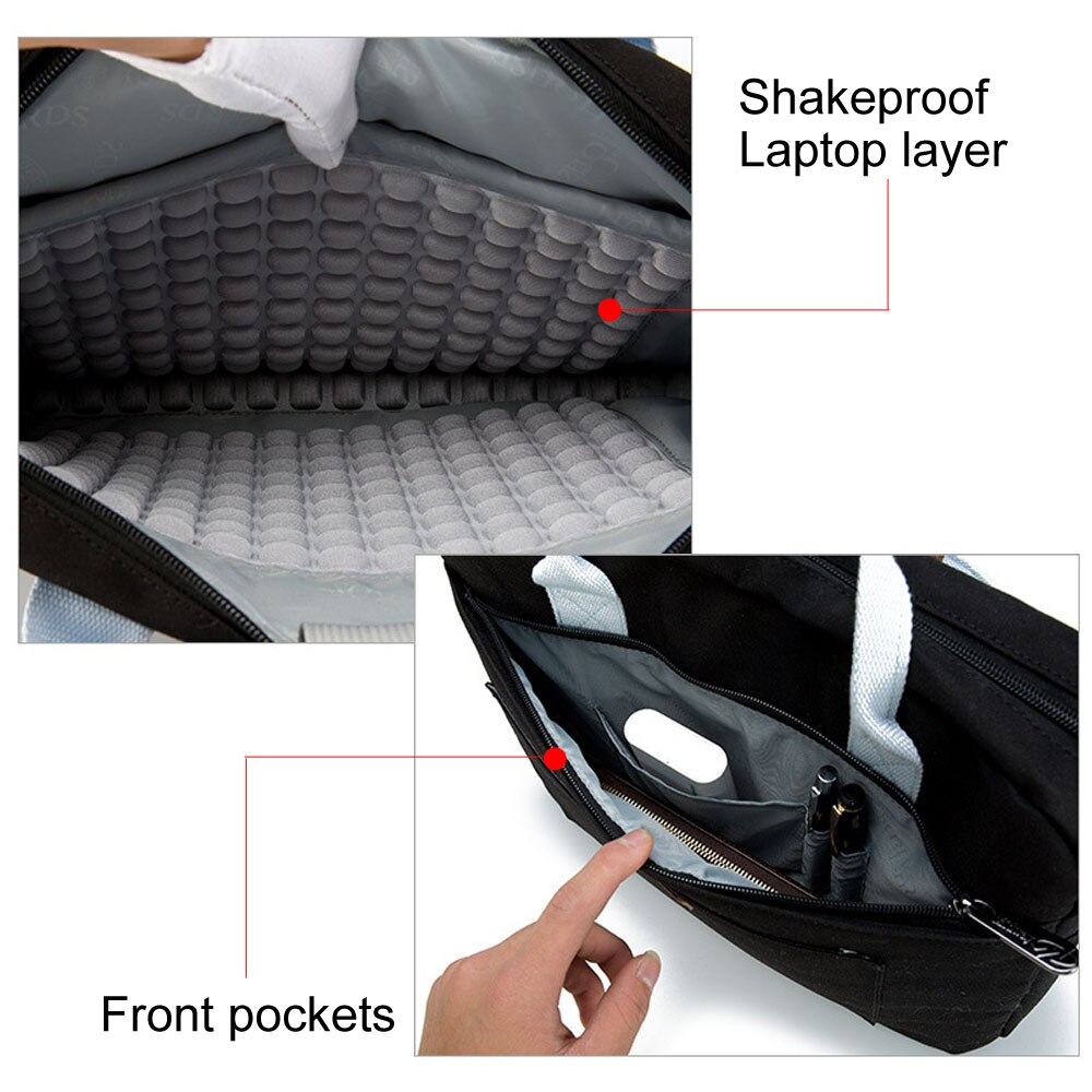 13 14 15.6 17.3 inch Laptop Bag Air Cushion Business Briefcase Office Computer Macbook Handbag Documents Crossbody Bags XA62C