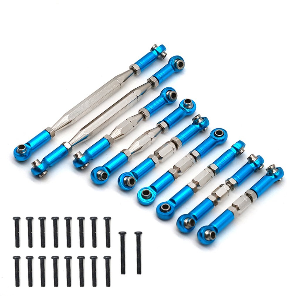 9 stuks verstelbare metalen trekstang servoverbinding wltoys 12428 12423 12428 -  abc feiyue  fy06 upgrade rc auto metalen accessoires