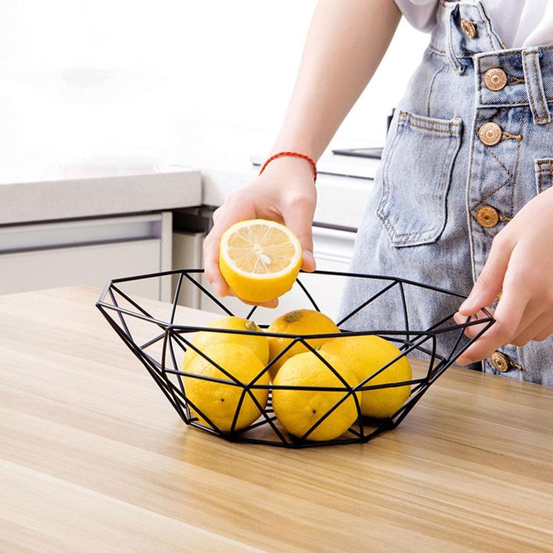 Plato para fruta de estilo nórdico para el hogar, olla de estilo europeo forjado F9O7, cesta para aperitivos, drenaje de hierro, Fru I2R0