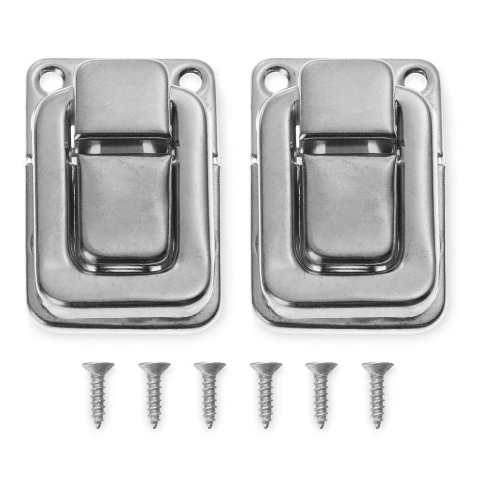 2 Stuks Lederen Tas Gesp Antieke Doos Hasps Legering Slot Vangst Vergrendelingen Voor Sieraden Borst Doos Koffer Clip Sluiting Vintage hardware: Silver / M