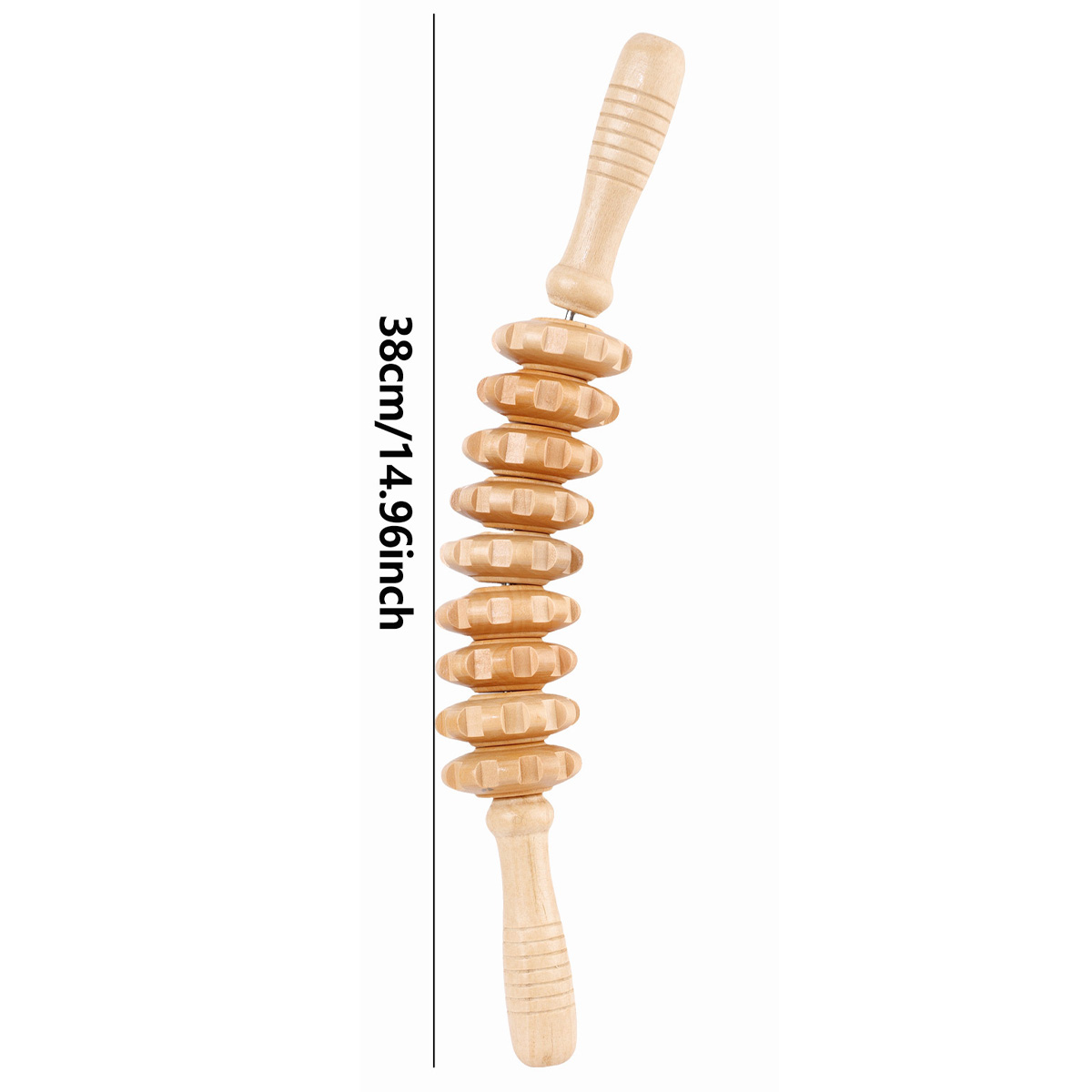 Rolo massageador de terapia de madeira, ponto de gatilho, bastão massageador para fáscia, celulite, músculo e abdômen, corpo, alívio da barriga muscular também