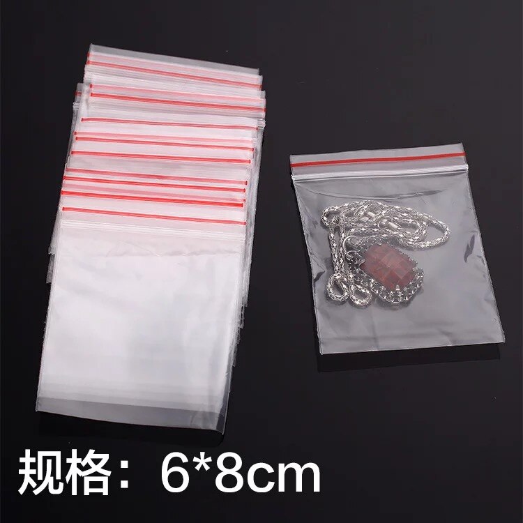 7 maat 100pcs Clear Hersluitbare Plastic Zip lock Bag Kleine mini Ziplock Zakken 4x6 5x7 6x8 7x10 8x12 9x13 10x15cm